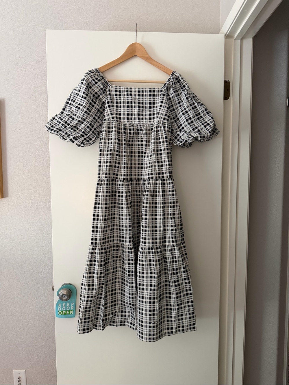 FAITHFULL THE BRAND
+ NET SUSTAIN Kiona tiered checked cotton-poplin midi dress